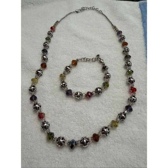 Brighton Kalpana Multicolor Crystal Beaded Necklace and Bracelet Set